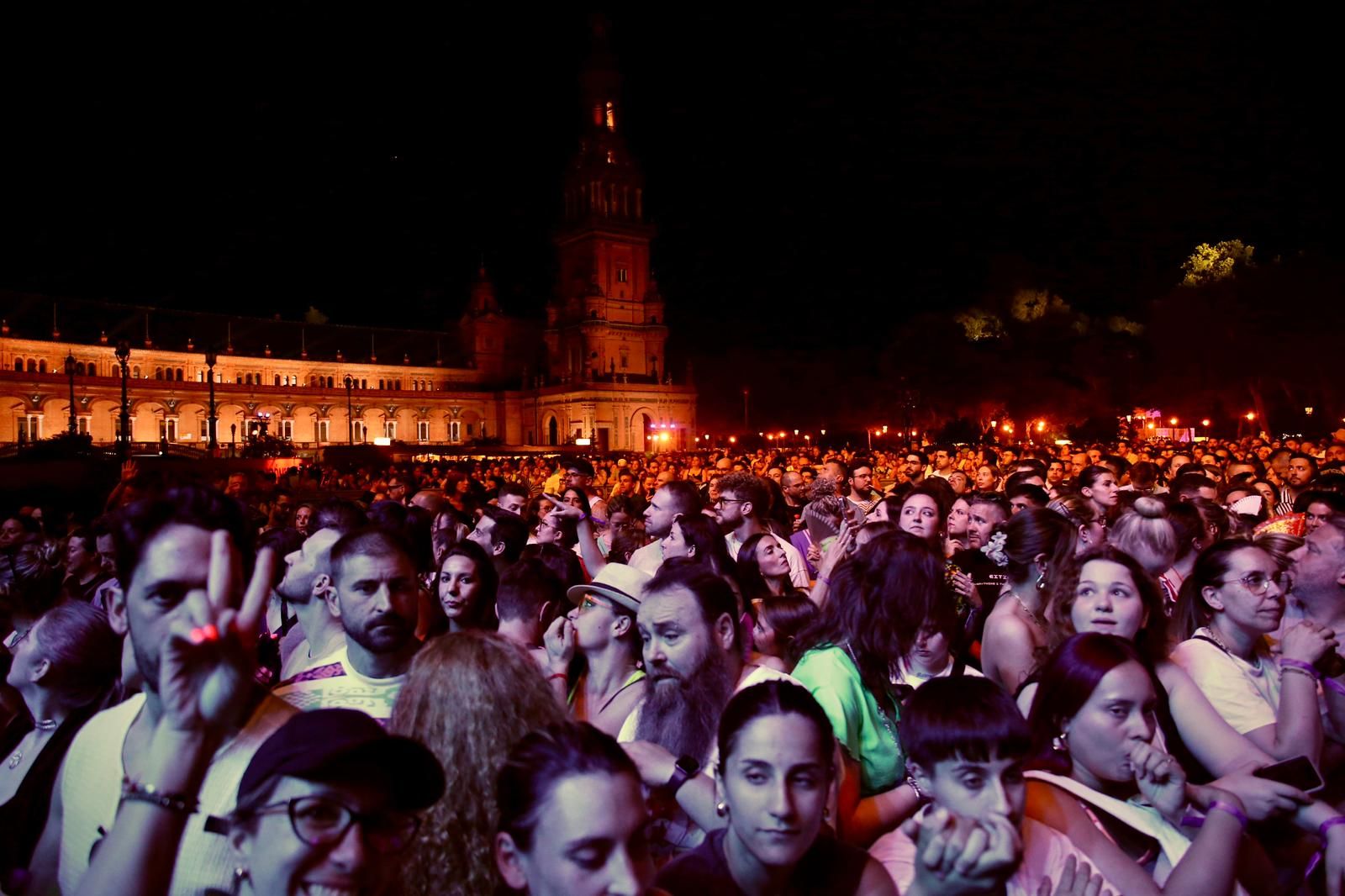 Un momento del concierto inaugural del Icónica Santalucía Sevilla Fest 2025, con Justin Timberlake 