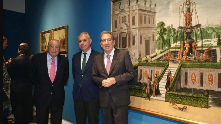 El alcalde de Sevilla y el presidente de la Fundación Cajasol en la inauguración de esta interesante muestra pictórica