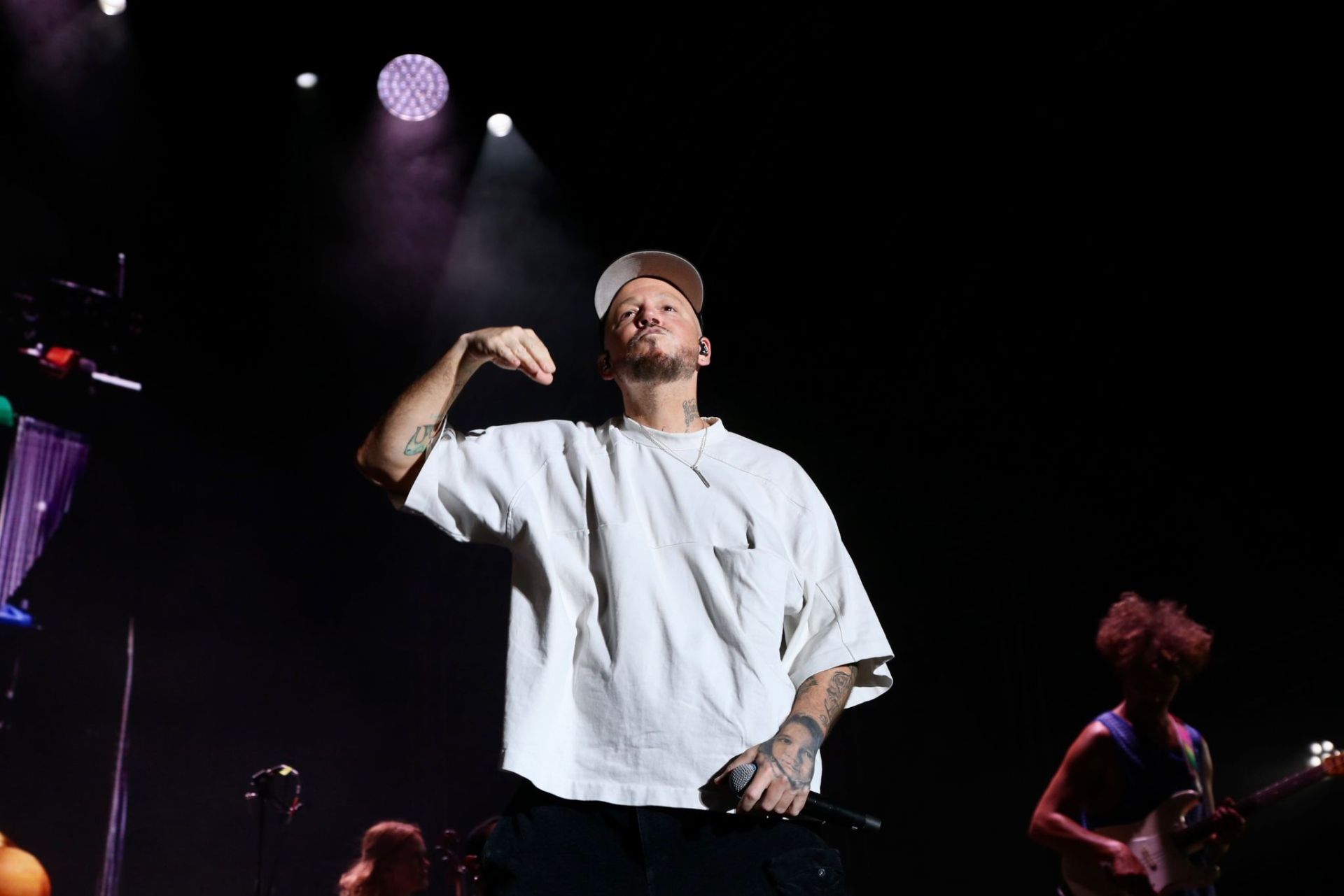 Actuación de Residente, en la noche del jueves en la Plaza de España