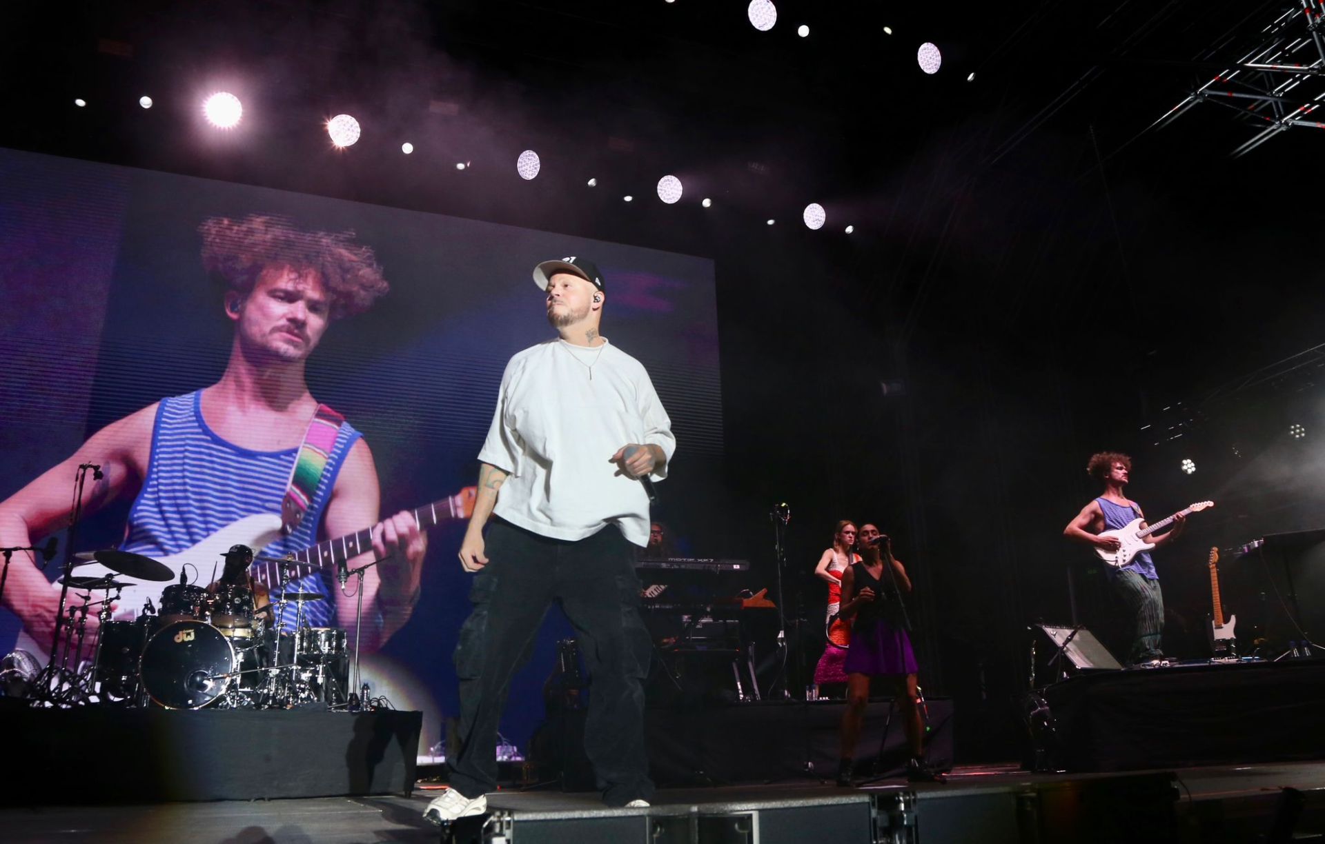 Actuación de Residente, en la noche del jueves en la Plaza de España