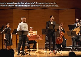 Venus y Adonis, con el golfo de Nápoles al fondo