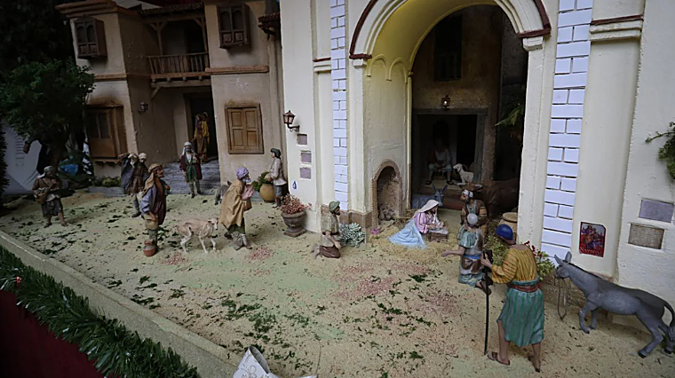 Una de las escenas del Belén Mudéjar del Palacio de los Marqueses de la Algaba