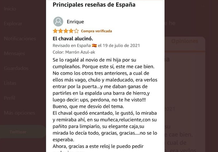 La reseña viral de un reloj que le regaló un suegro a su yerno: «Este sí me cae bien, no como  anteriores»