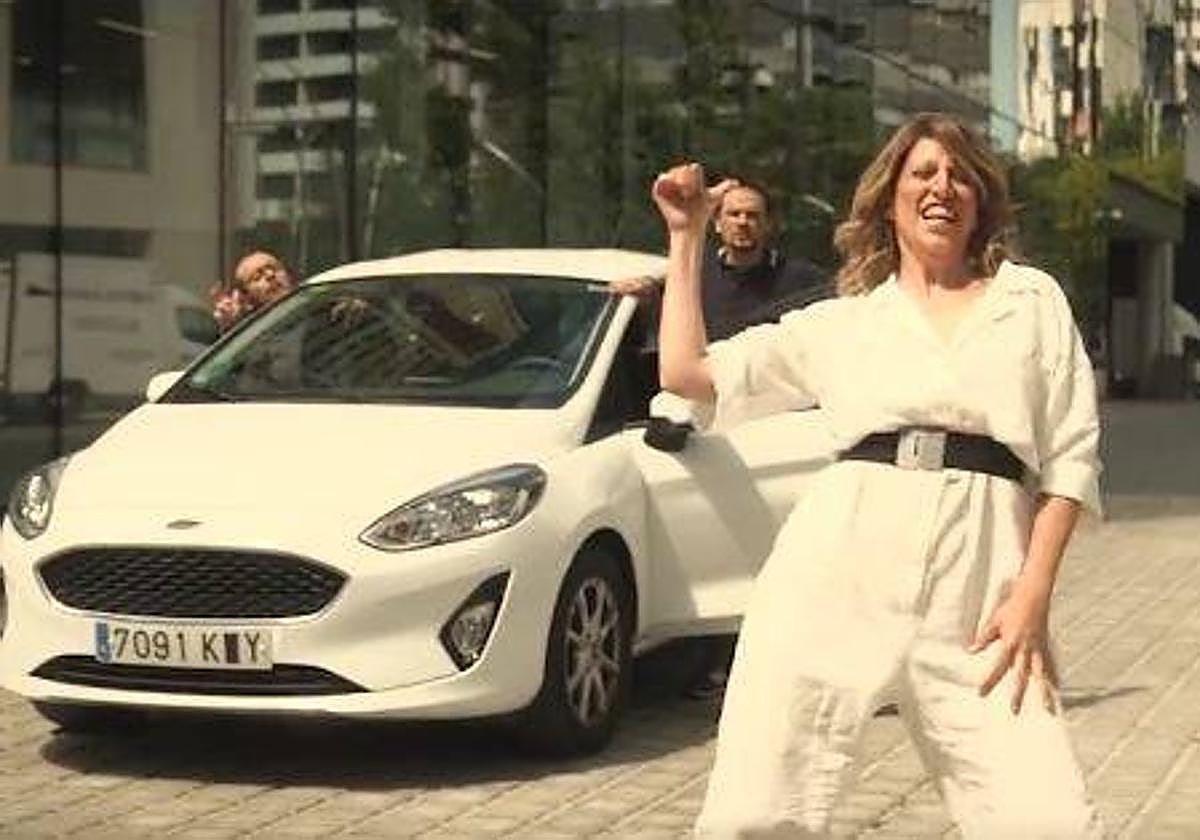 La imitación de Yolanda Díaz, con Echenique e Iglesias detrás