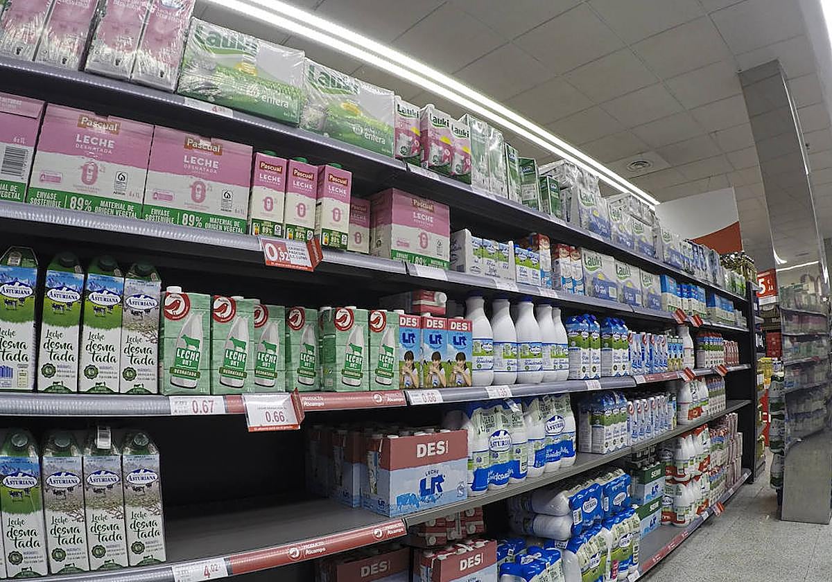Leche, en un supermercado