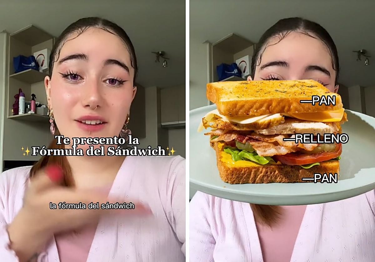 En el vídeo la tiktoker explica que esta regla se basa en solo tres ingredientes: pan, queso y pan