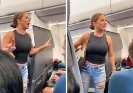 Una mujer entra en pánico en un avión por un pasajero que «no es real» y exige que la dejen salir: «Podéis sentaros y morir con él, yo no voy a hacerlo»