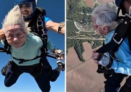 Muere una paracaidista de 104 años pocos días después de batir el récord mundial de salto en tándem