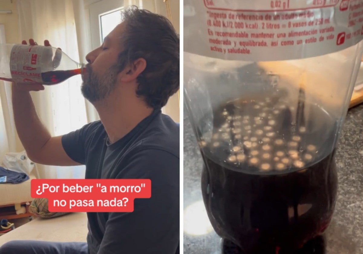 Un sanitario advierte de lo que pasa si se bebe a morro de una botella