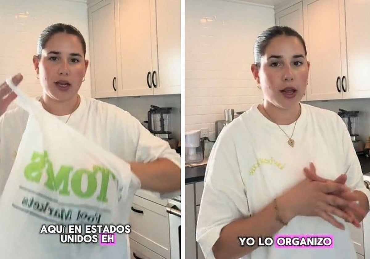 Marta, durante su vídeo sobre lo que le choca de hacer la compra en Estados Unidos