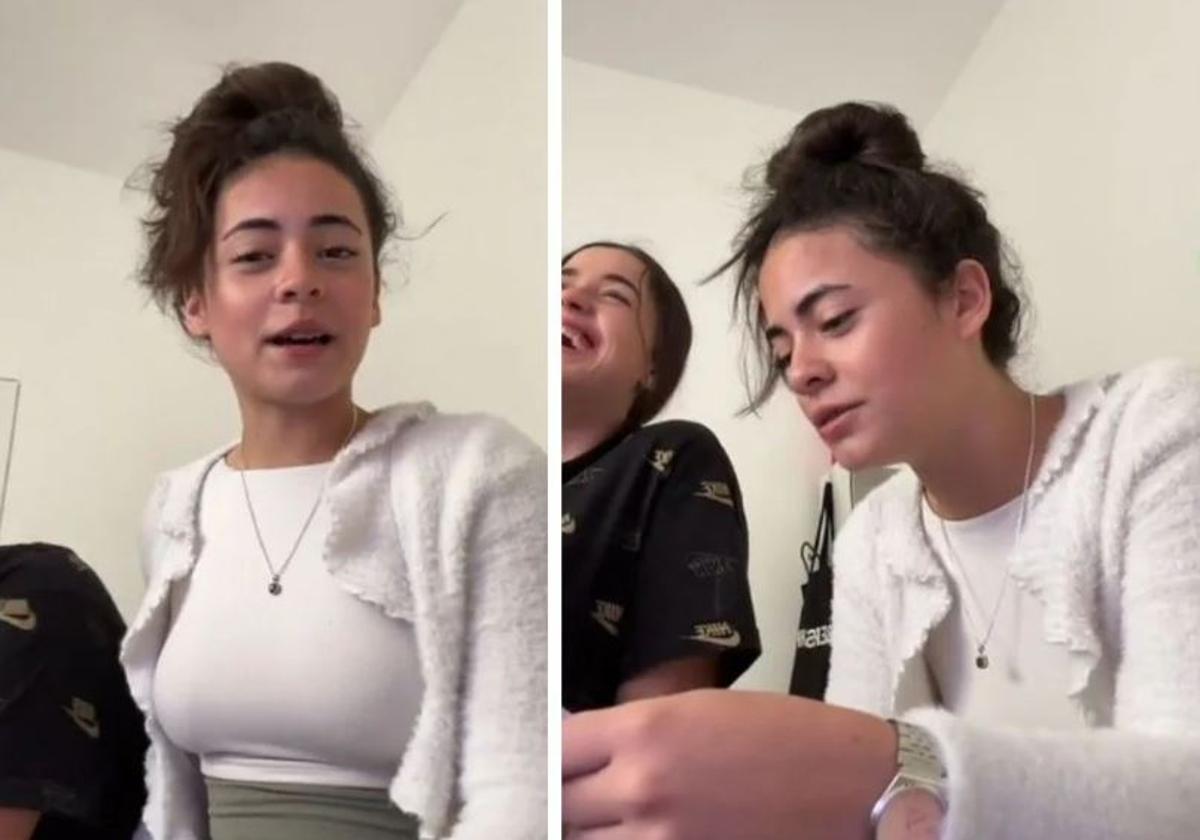 Nadia, durante su vídeo que se ha viralizado