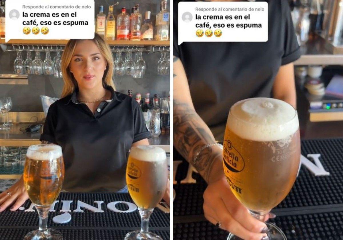 Una camarera sentencia y demuestra cómo se tira bien una cerveza: «El que  no tiene ni idea...»