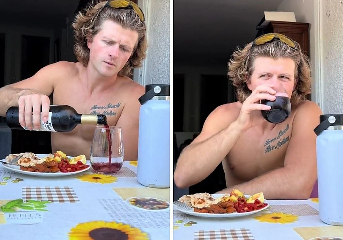 David, preparando la mezcla y catándola