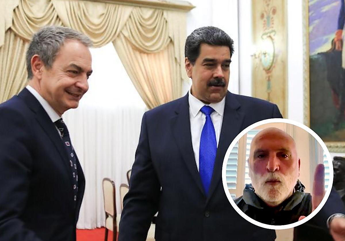 José Luis Rodríguez Zapatero, junto a Nicolás Maduro y abajo el chef José Andrés