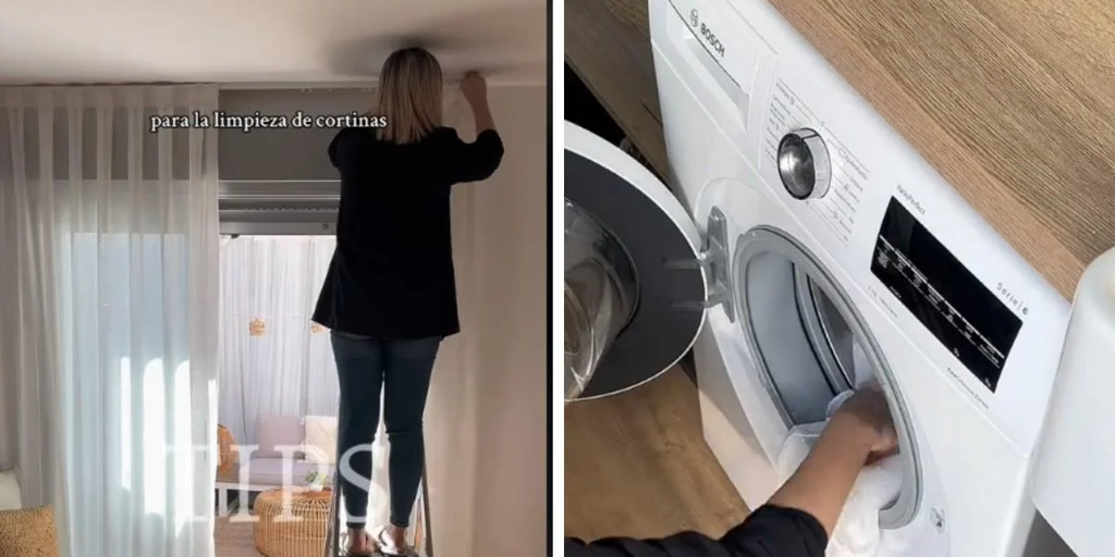 Una experta en limpieza da la clave para lavar las cortinas de casa sin que se arruguen