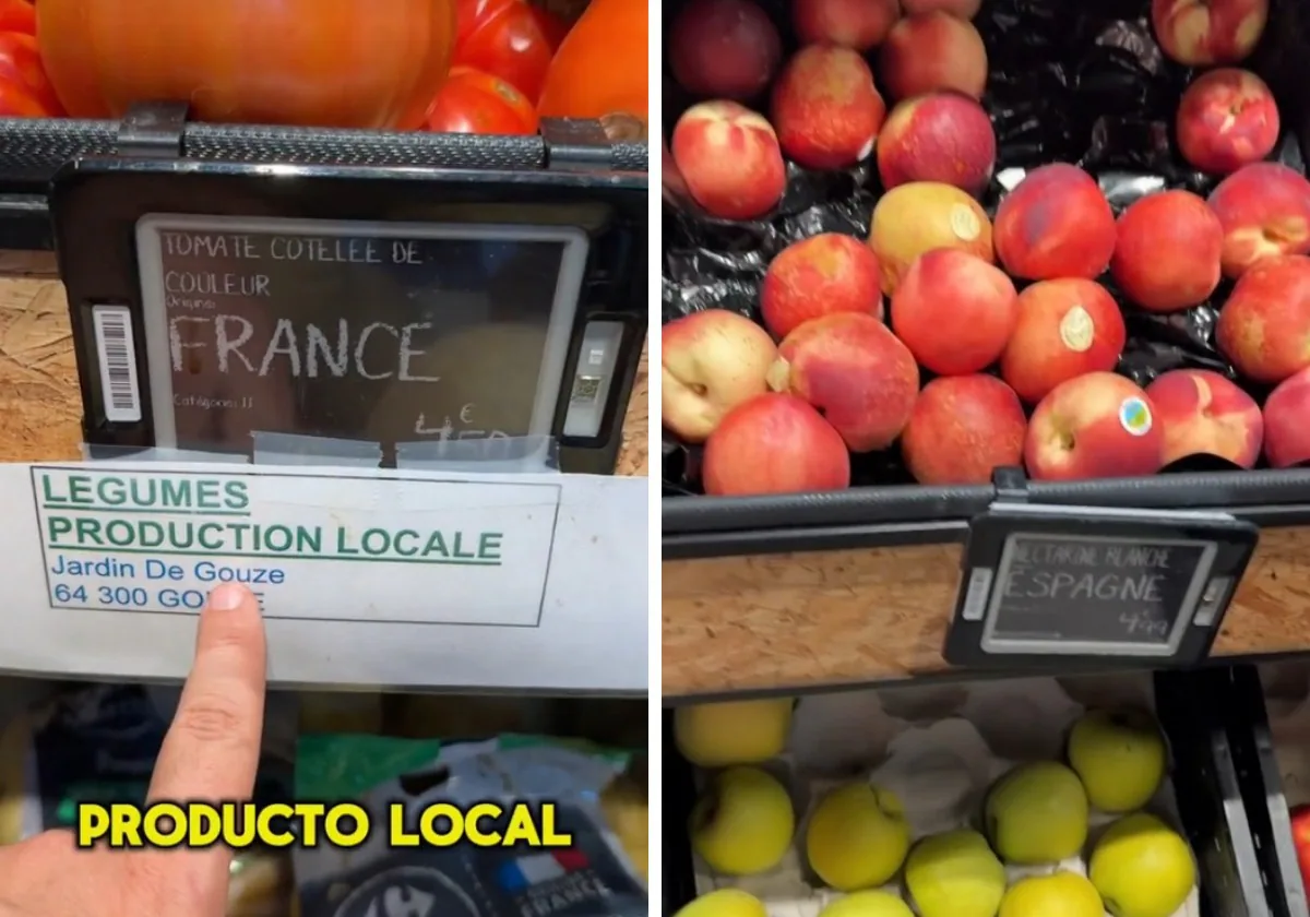 Una de las cosas que más ha sorprendido a Raúl es la gran cantidad de frutas y verduras españolas que se venden en el supermercado francés