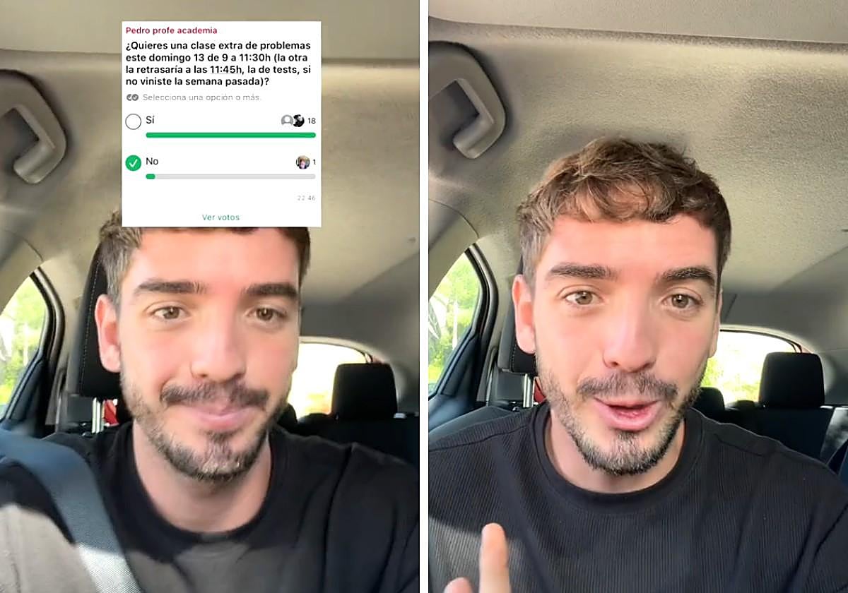 Un profesor propone dar clase de refuerzo un domingo mediante una encuesta y ocurre esto con sus alumnos: «Me ha sentado mal»
