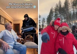 Un joven sorprende a su abuelo de 87 años con un viaje a Laponia para conocer a Papá Noel: «Cumplir sueños con él»