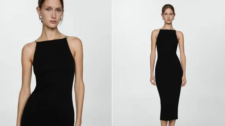 El vestido halter entallado de Mango por menos de 20 euros que es ideal para las cenas de empresa