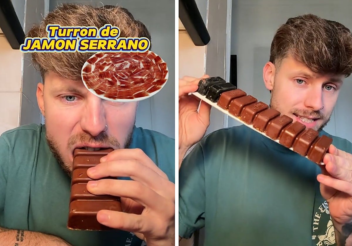 Compra un turrón de jamón serrano en el supermercado y da esta valoración sobre su sabor: «Tiene un toque saladito»
