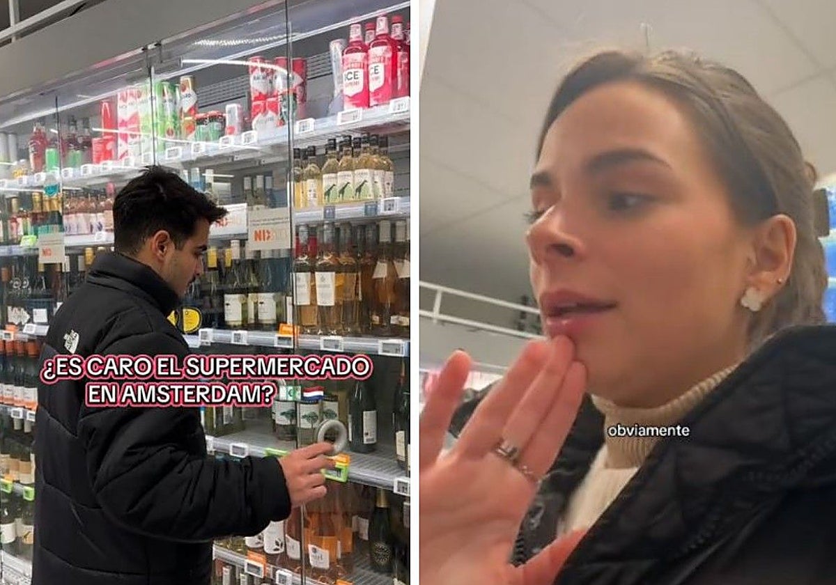 Carmen, durante su visita al supermercado en Ámsterdam