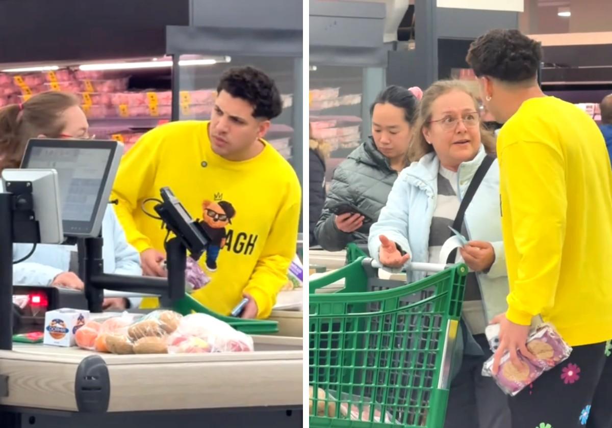 Pregunta a una señora en la caja de Mercadona si puede pagar su compra al no tener dinero y ella reacciona así: «Se merece...»