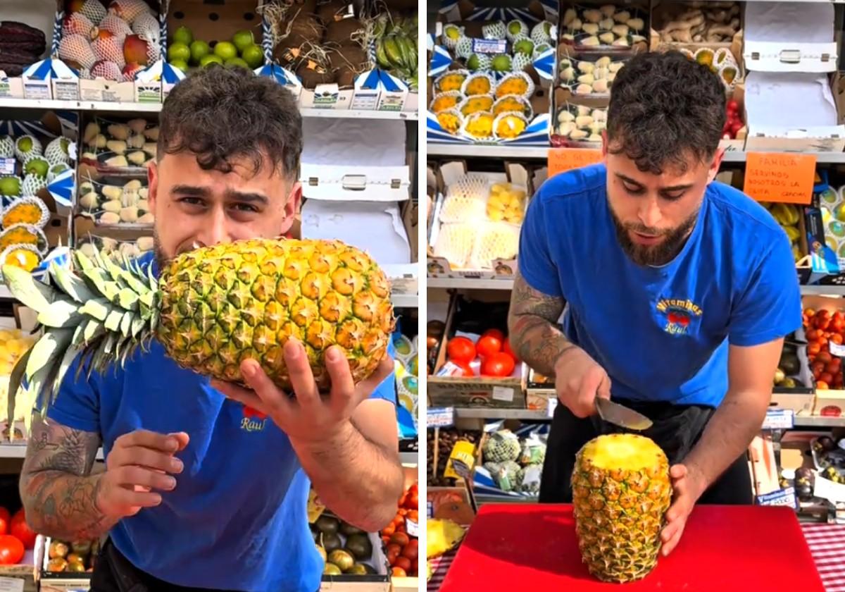 Un frutero enseña cuál es la mejor manera de partir una piña: «Que no sepas es un poco lamentable»