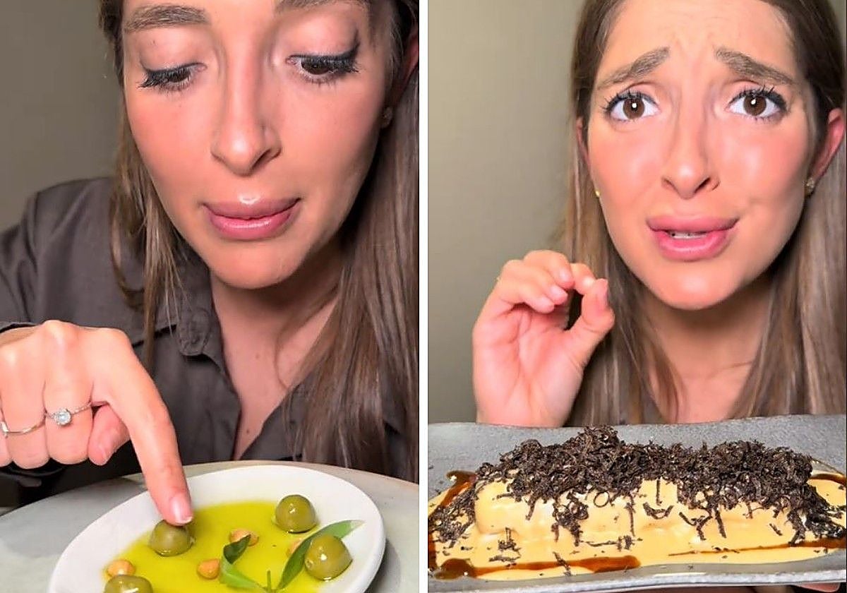 Edurne, con dos de los platos que probó