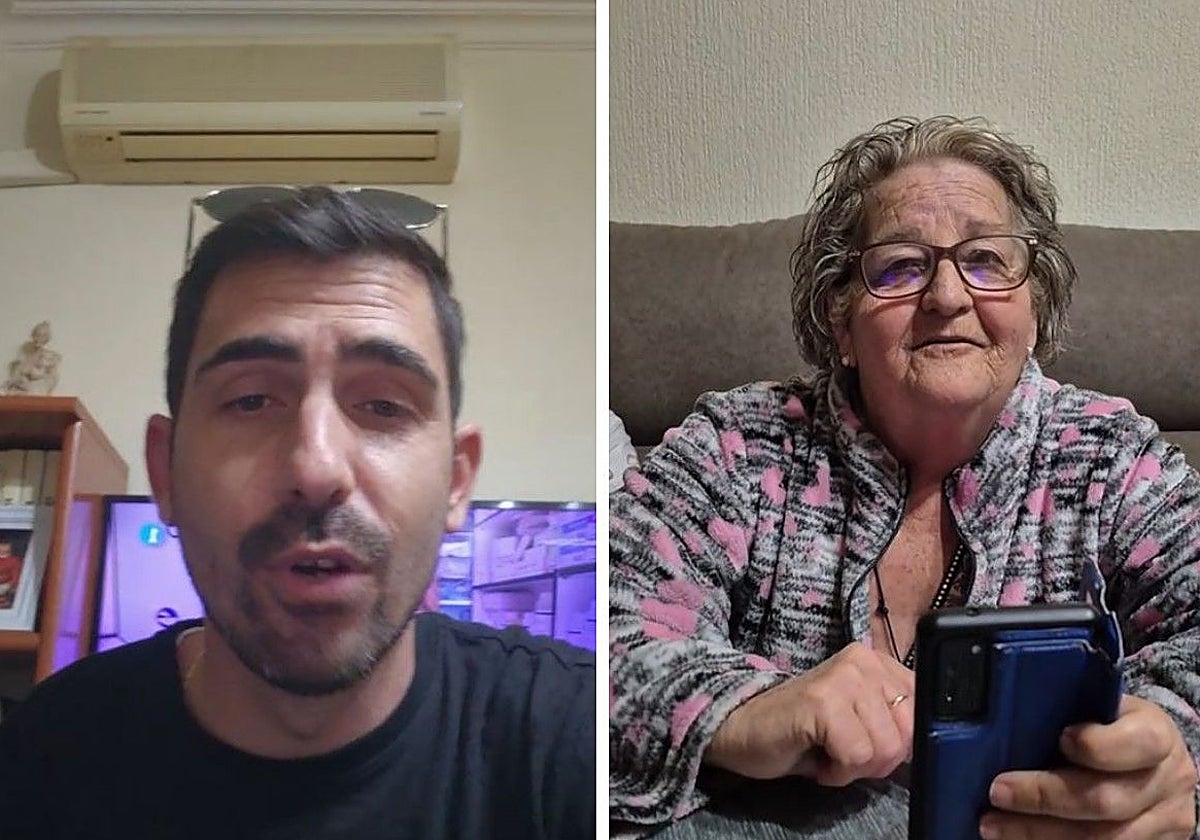 Dos momentos del vídeo que ha subido Carlitos