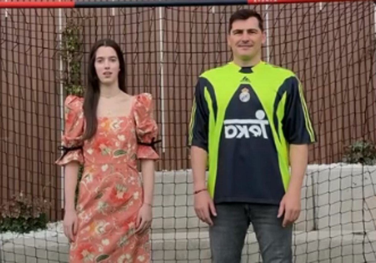 Iker Casillas e Inés de Robles en un vídeo de Tik Tok