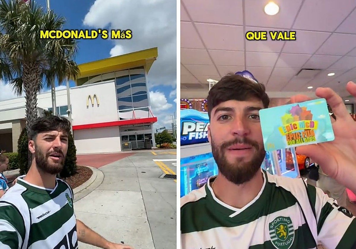 Carlos, enseñando varias particularidades de este McDonald's