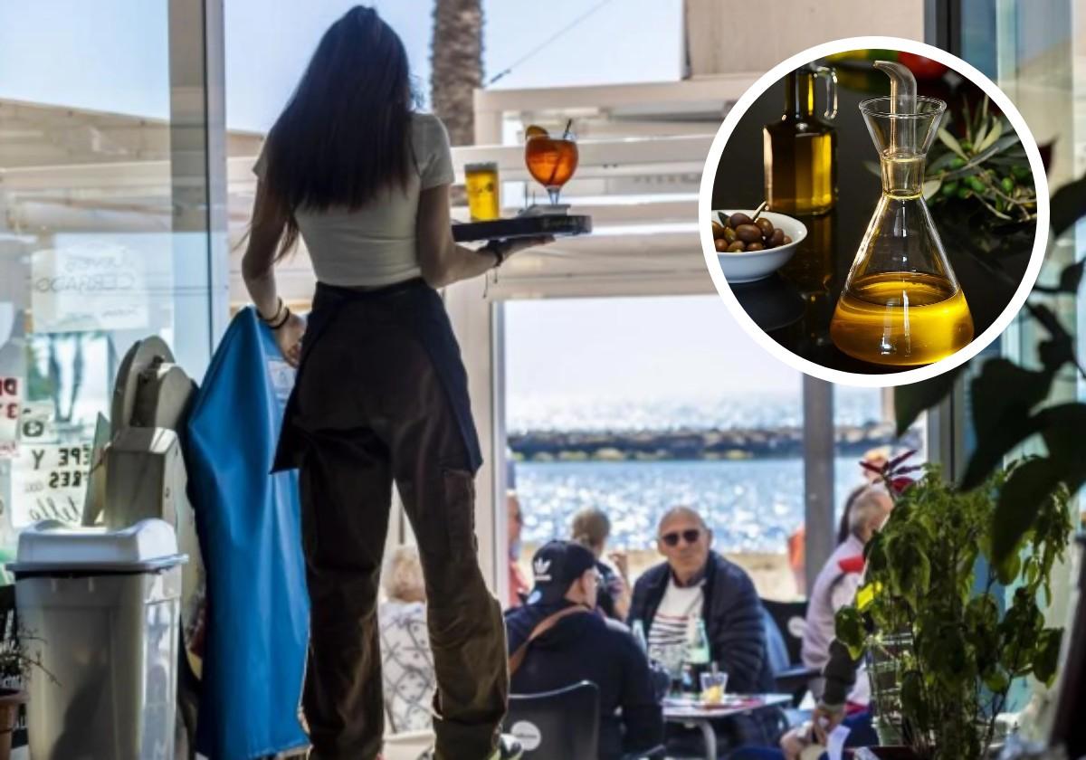 Va a desayunar a un bar de un pueblo de España y se enfada por cómo le sirven el aceite y la mermelada