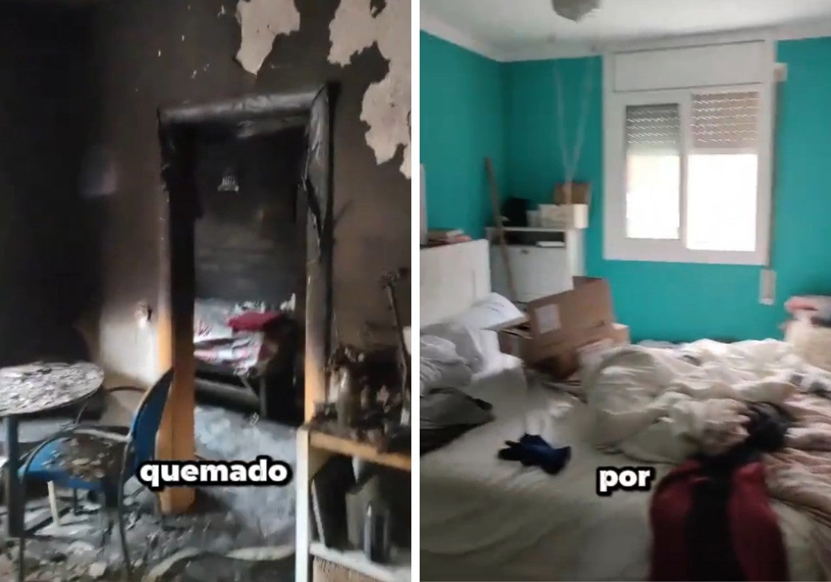 Un bombero entra en una casa quemada y explica el simple gesto que evitó que entraran las llamas en una de las habitaciones