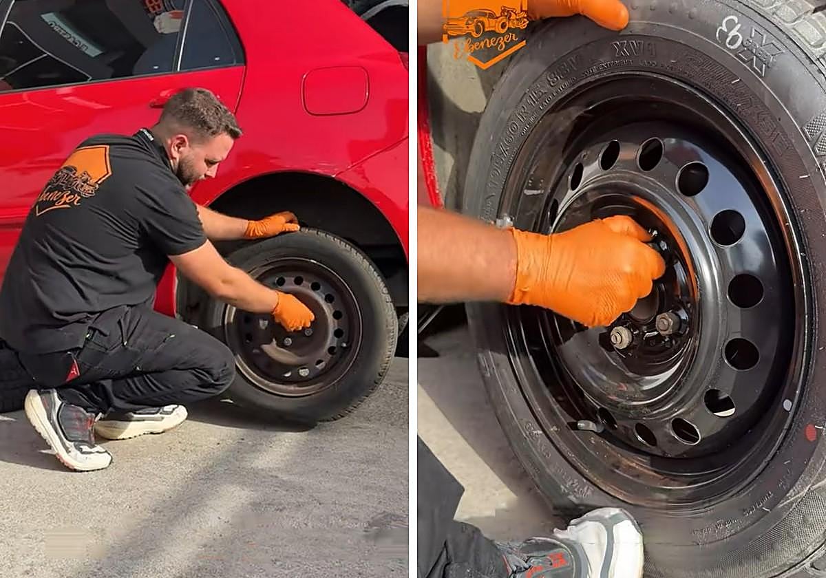 Un mecánico da las claves para cambiar un neumático pinchado paso a paso: «Le damos un simple toque con la mano»