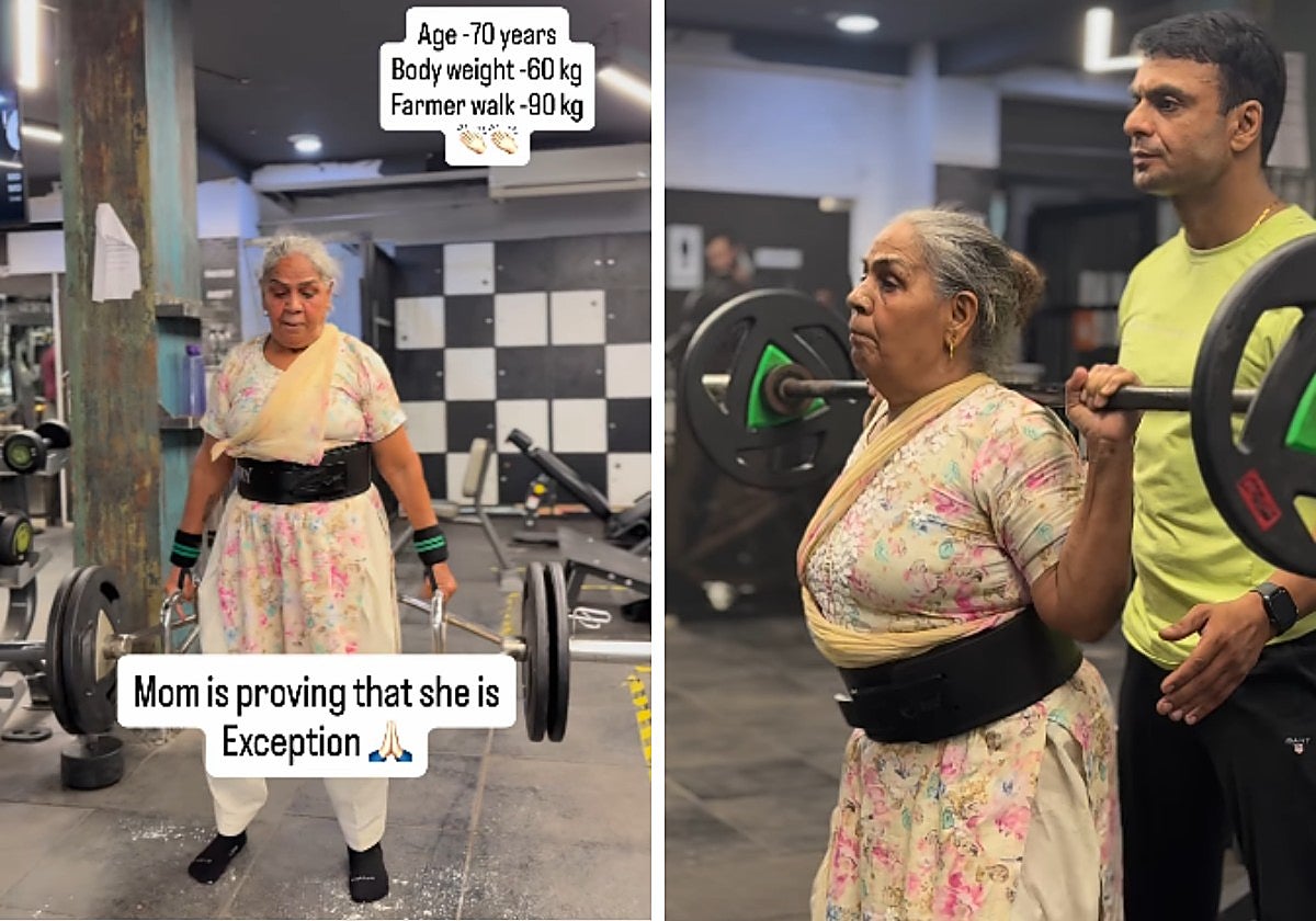 Tiene 70 años, sufre artritis y levanta 100 kilos en el gimnasio: el increíble caso de Roshni Devi