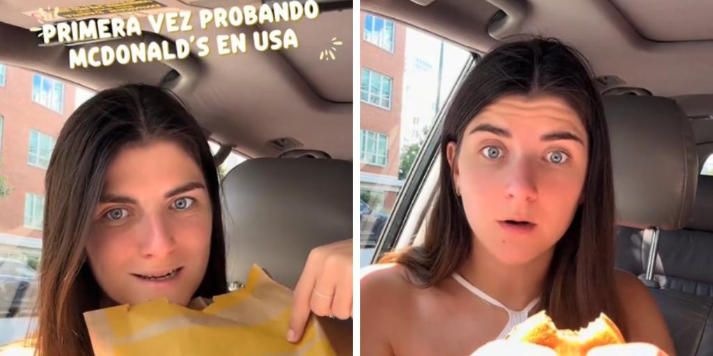 Una española que vive en Estados Unidos prueba McDonald's por primera vez allí y esta es su opinión: «Tienen sabor raro»