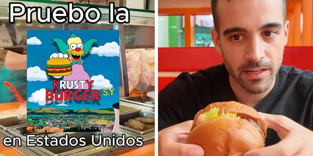 Prueba la hamburguesa de Krusty de Los Simpson y opina: «El pan está superfrío»