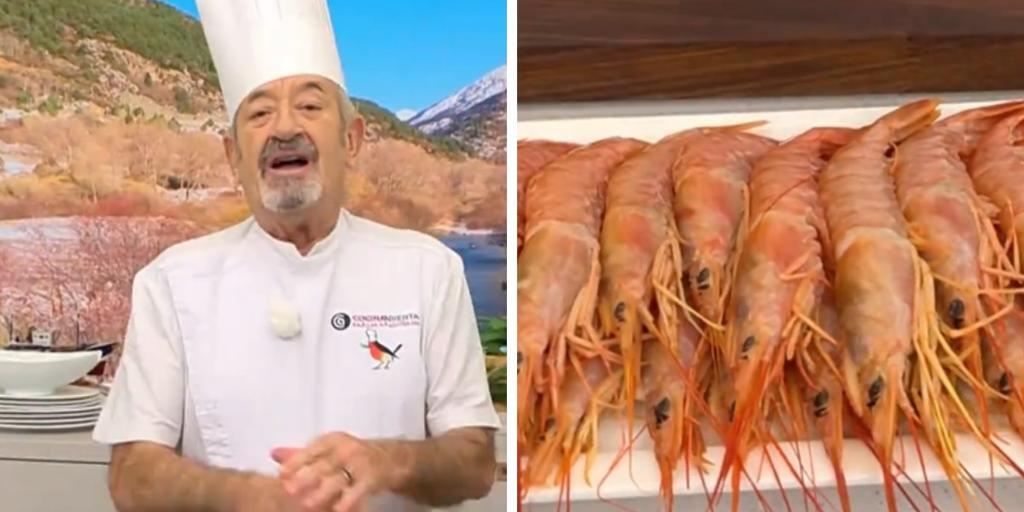 Karlos Arguiñano, cocinero, sobre cómo hacer los gambones en estas fiestas: «Es un consejo para darle categoría al plato»