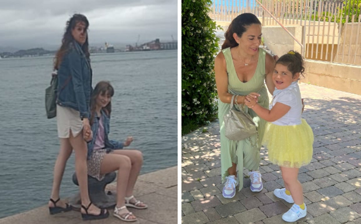 A la izquierda concha junto a su hija Claudia y a la derecha Soraya con su hija Elisabeth