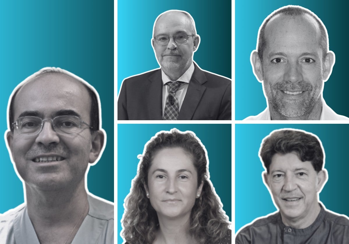 De izquierda a derecha y de arriba a abajo: Julio Acero Sanz, José Luis Cebrián Carretero, Federico Hernández Alfaro, Alicia Dean Ferrer y Florencio Monje Gil