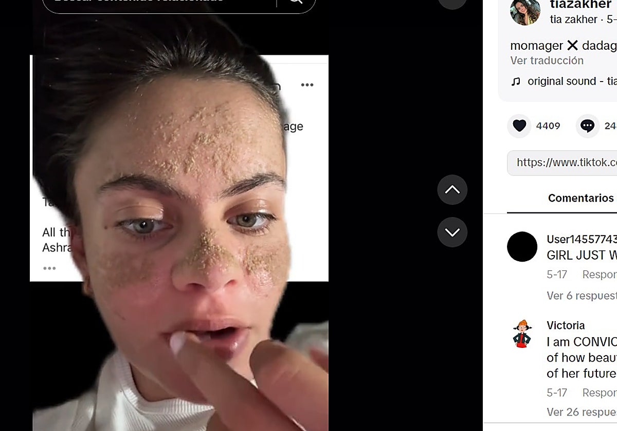 La tiktoker Tia Zakher se ha pasado varias semanas sin lavarse la cara