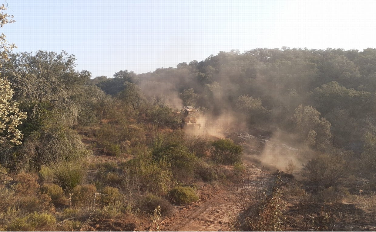 El fuego se ha localizado en Los lagos del Serrano, en el término municipal de El Ronquillo