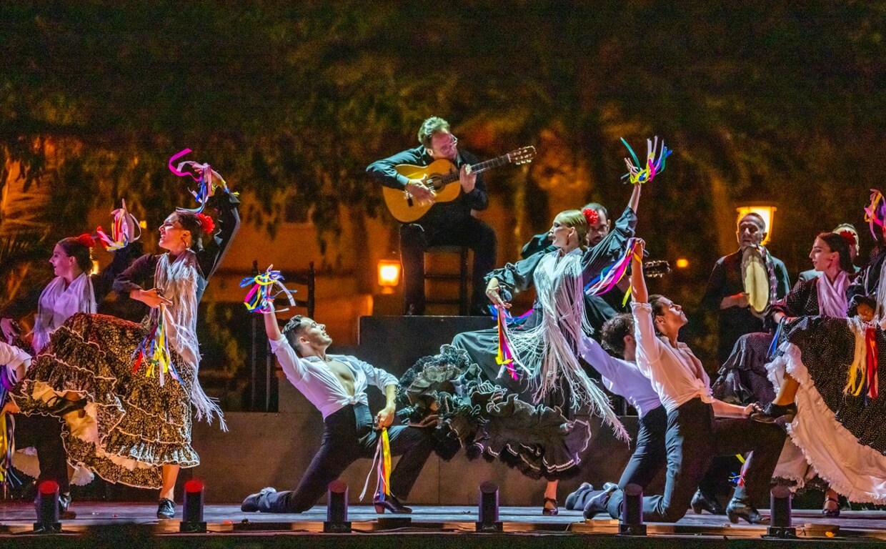 Estampa por verdiales del espectáculo 'Tríptico´del Ballet Flamenco de Andalucía