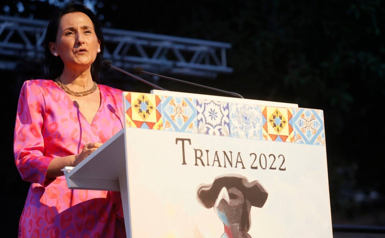 María de los Reyes Robledo en un momento del pregón