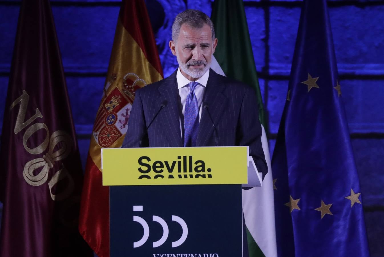 El Rey Felipe VI preside los actos de clausura del V Centenario de la I Vuelta al Mundo en el Real Alcázar de Sevilla