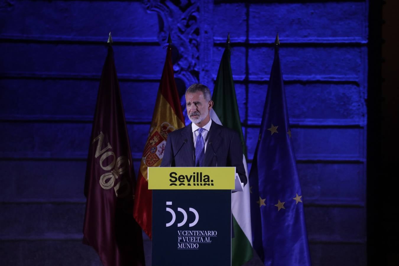 El Rey Felipe VI preside los actos de clausura del V Centenario de la I Vuelta al Mundo en el Real Alcázar de Sevilla