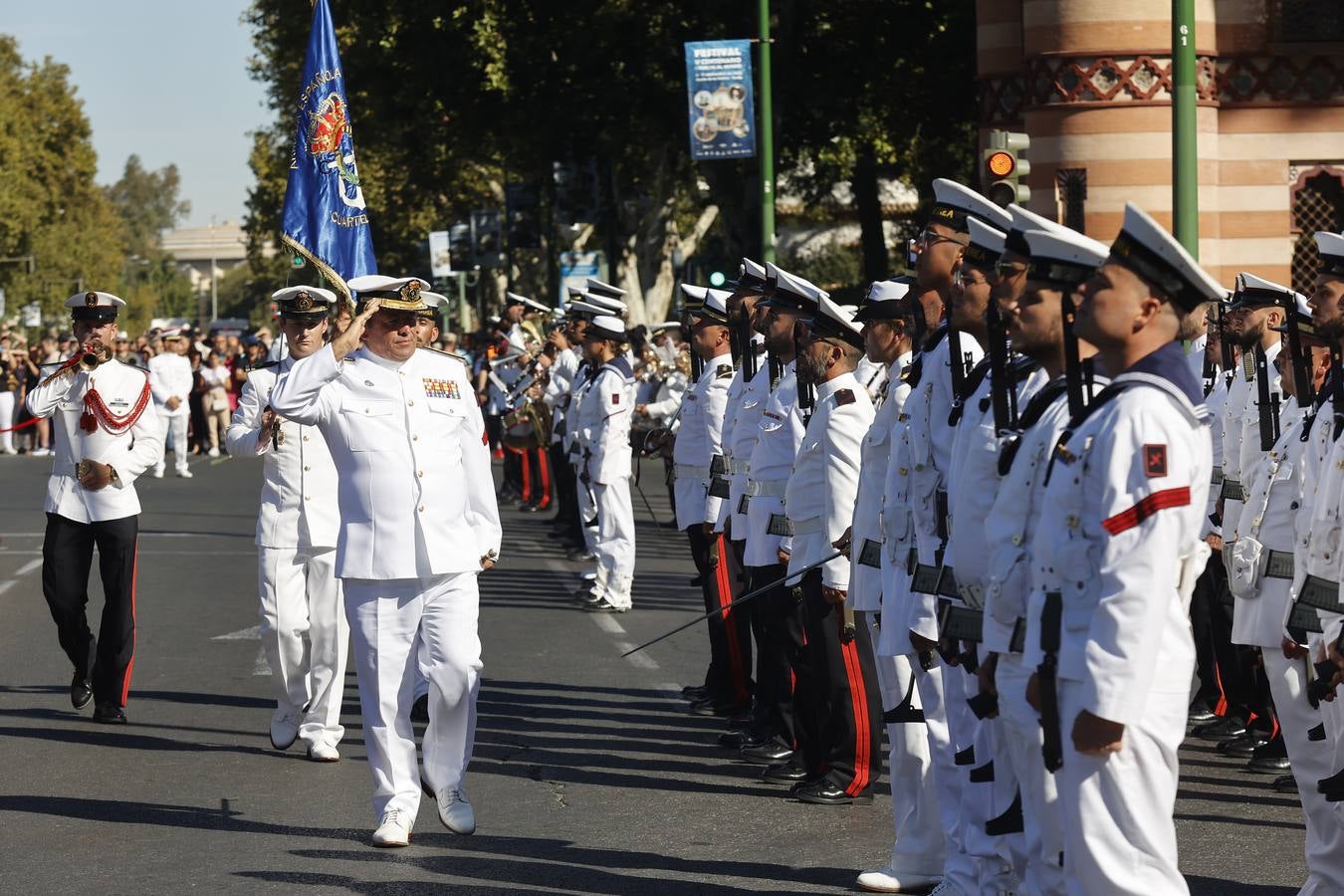 Homenaje a Elcano en la glorieta de los Marineros Voluntarios