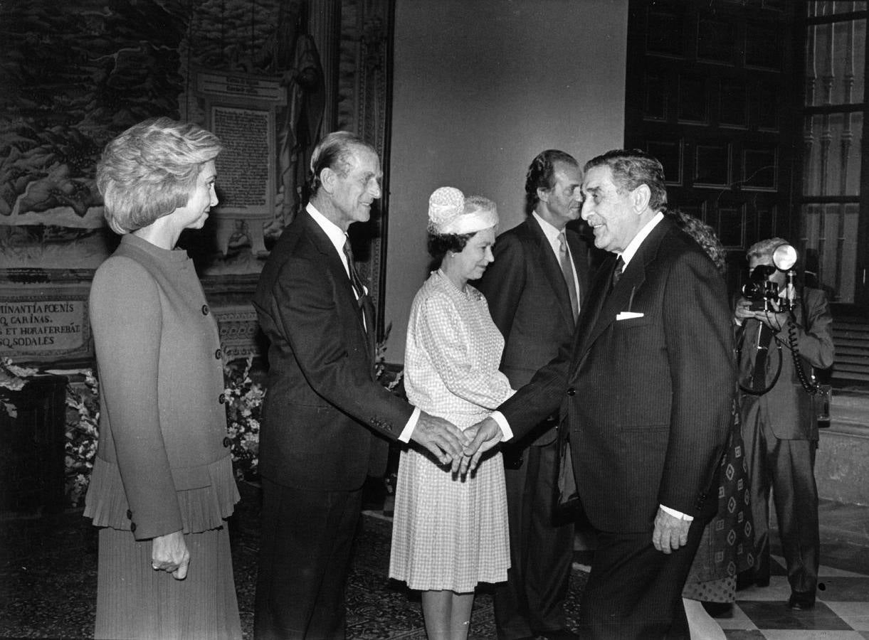 Visita de la Reina Isabel II y el Duque de Edimburgo a Sevilla en 1988