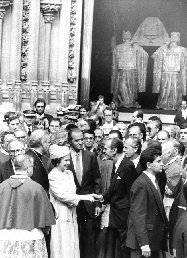 Visita de la Reina Isabel II y el Duque de Edimburgo a Sevilla en 1988