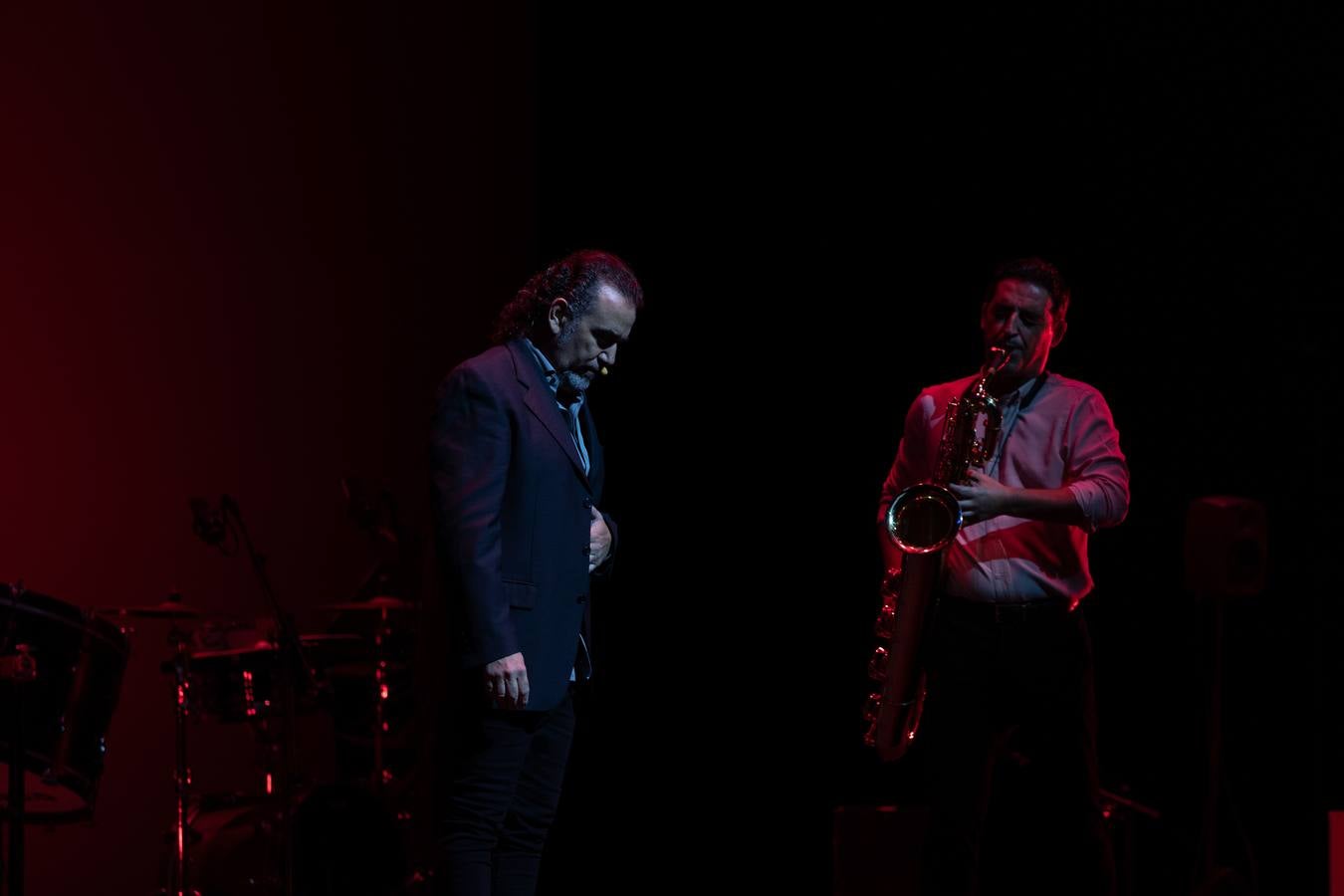 David Lagos durante la actuación que ofreció en el Cartuja Center en la Bienal de Flamenco de 2022